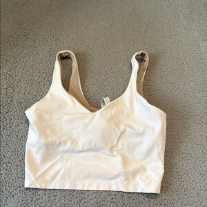 Lululemon Athletica White Sleeveless Crop Bra